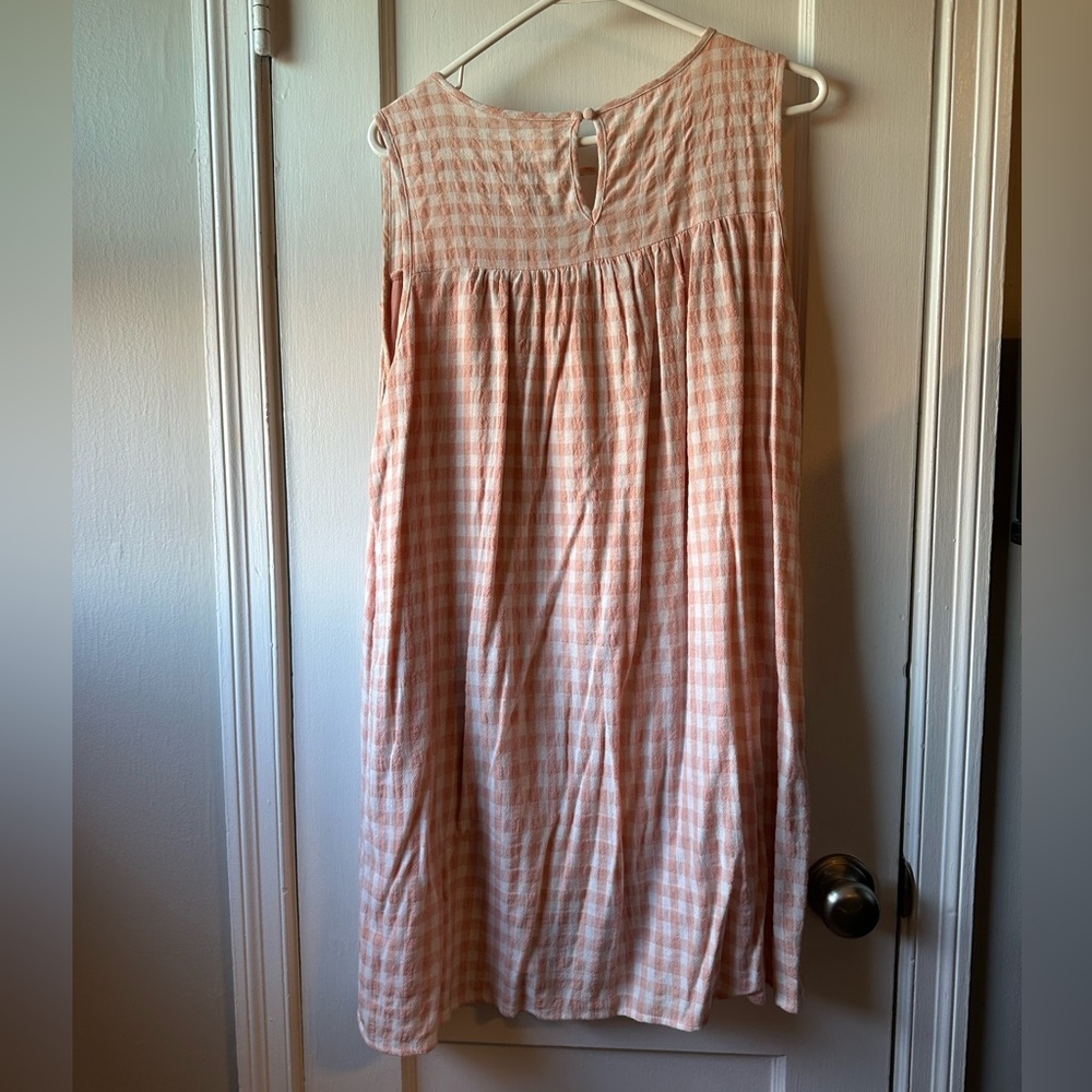 Pink and White Gingham maternity Sleeveless Dress